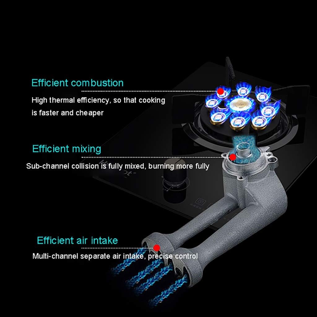 Burner Gas Cooker Stove 5 2Kw Single Built In Hob Black Explosion Proof Tempered Glass Panel(A,LPG)