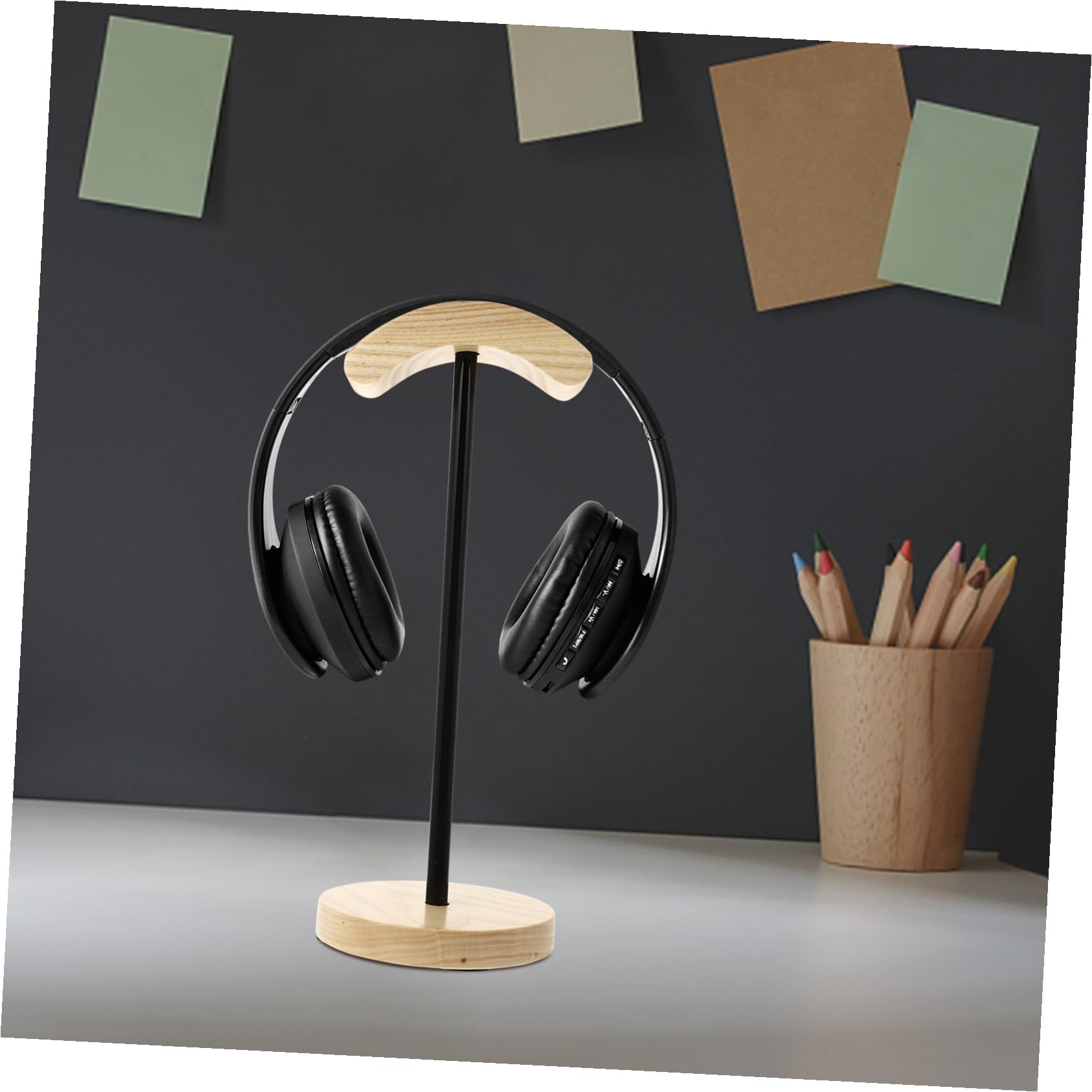 Soporte de Auriculares de Madera para Escritorio Organizador de Auriculares con Diseño Único y Estabilidad para Decoración y Gaming