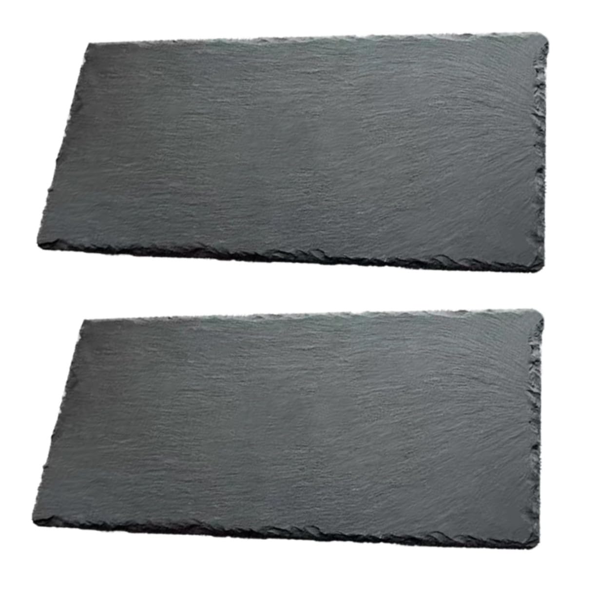 2 Stk. Teiliges Isolierte Sushi Servierplatten aus Natürlichem Schiefer Rutschfeste Hitzebeständige Schwarze Food Display Teller für Steak Dessert und Brot