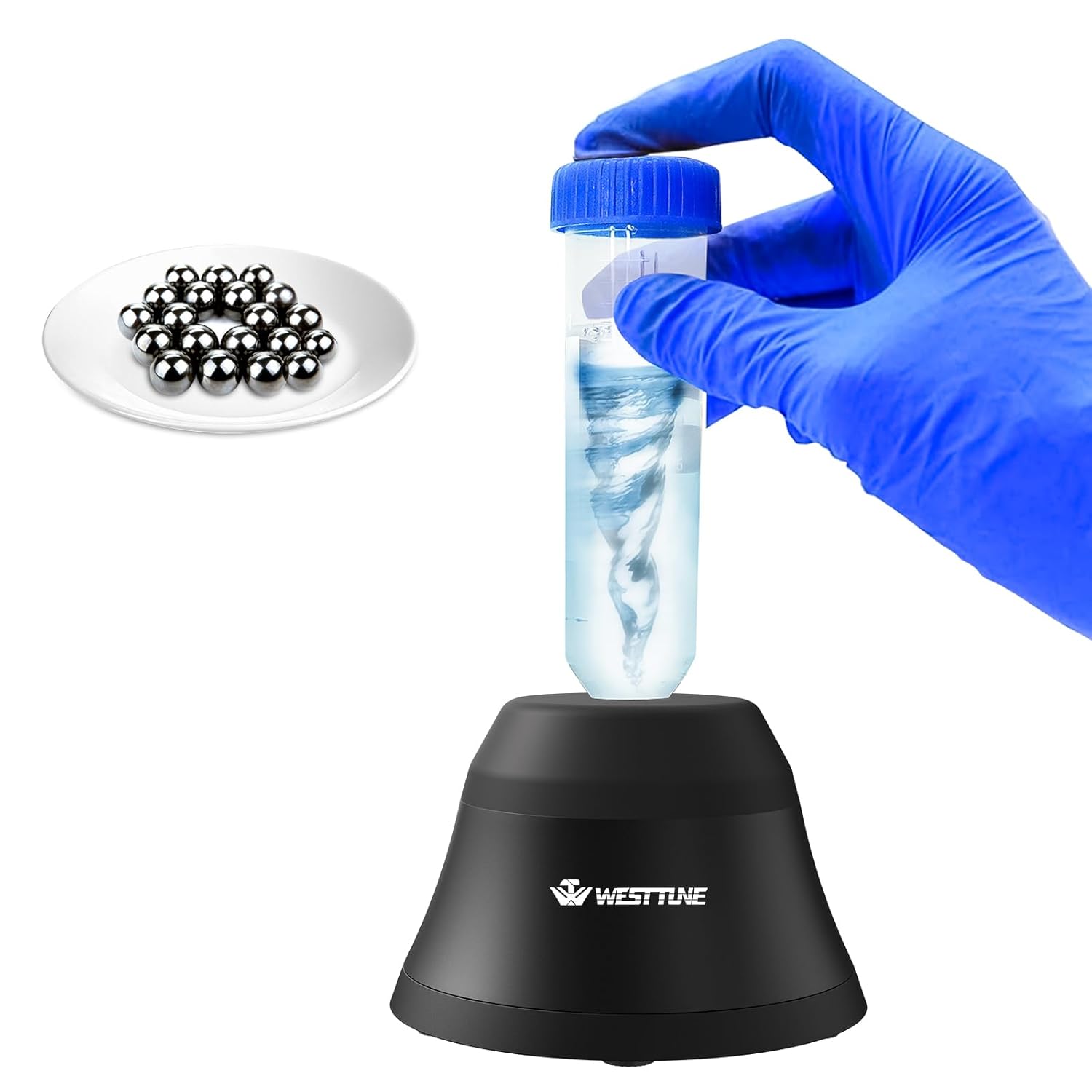 WESTTUNE VX-4 Mini Vortex Mixer 4000RPM High-Speed Paint Shaker for Acrylic Paints, Tattoo Ink, Gel Polish, Eyelash Glue | Touch Activated Vortexer, Black