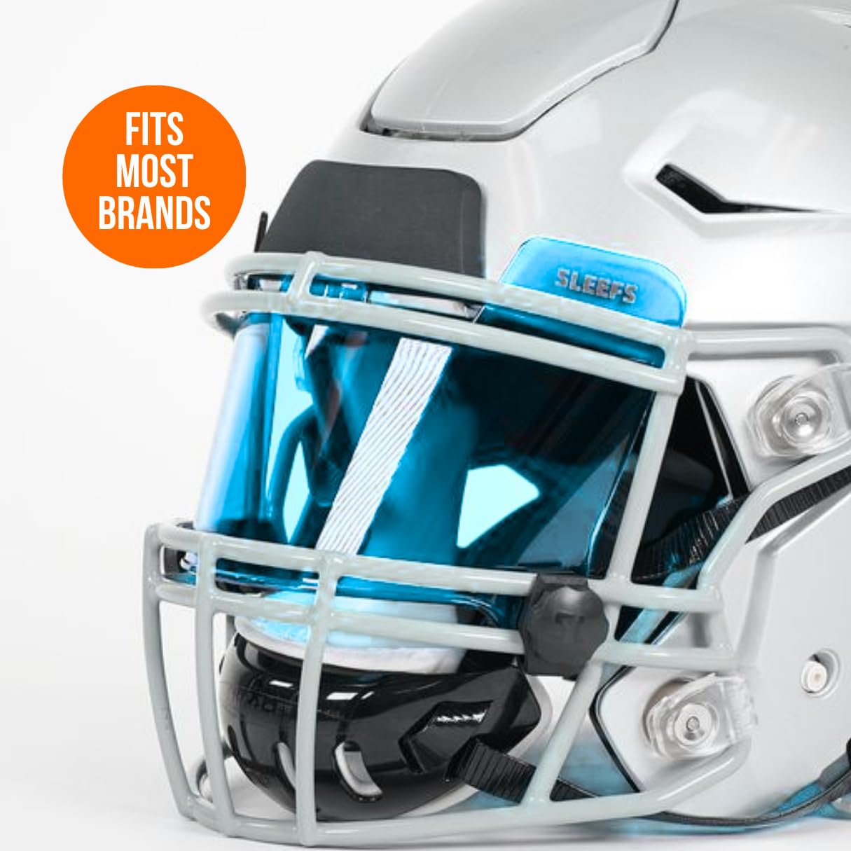 SLEEFS Viseras de fútbol para casco, visera de fútbol profesional tintada de color transparente, protector facial y ocular, se adapta a cascos de jóvenes y adultos, incluye clips de visera rápidos +