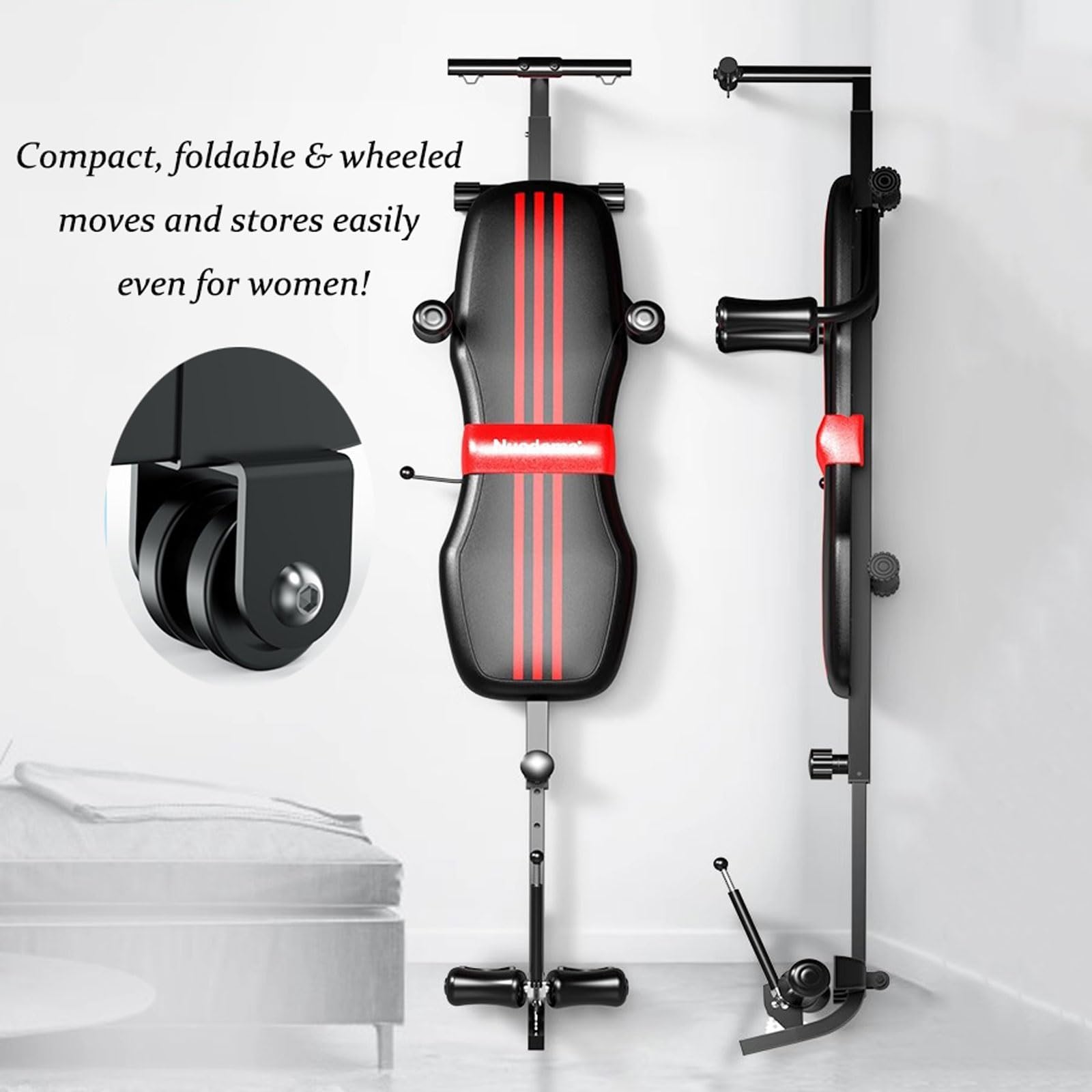 Panca for Trazione Cervicale Ed Estensione Schiena,Tavolo di Inversione Multifunzione con Massaggio,Ripiegabile E Salvaspazio for Stretching E Rilassamento Corporeo