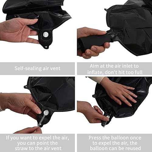 Miniatura 3 de TONIFUL 65 globos de letras de la A a la Z personalizados con nombre de 16 pulgadas, globos negros de feliz cumpleaños y 2 juegos de globos de