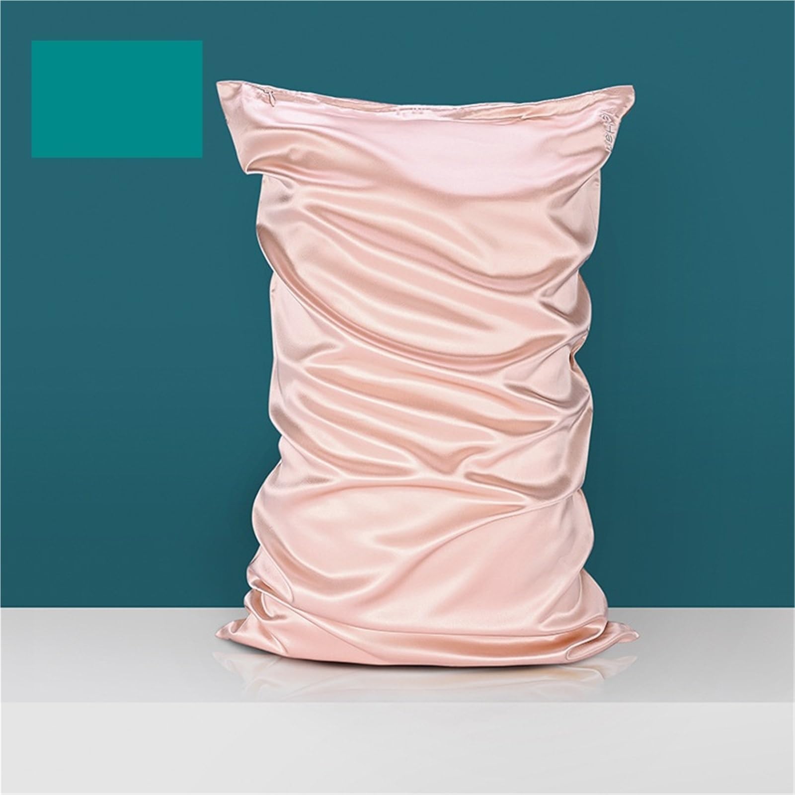 Satin Kissenbezug Bestickter Kissenbezug mit Reißverschluss. Einzelkissenbezug aus 100 Maulbeerseide mit Stickerei(4,51x91cm)