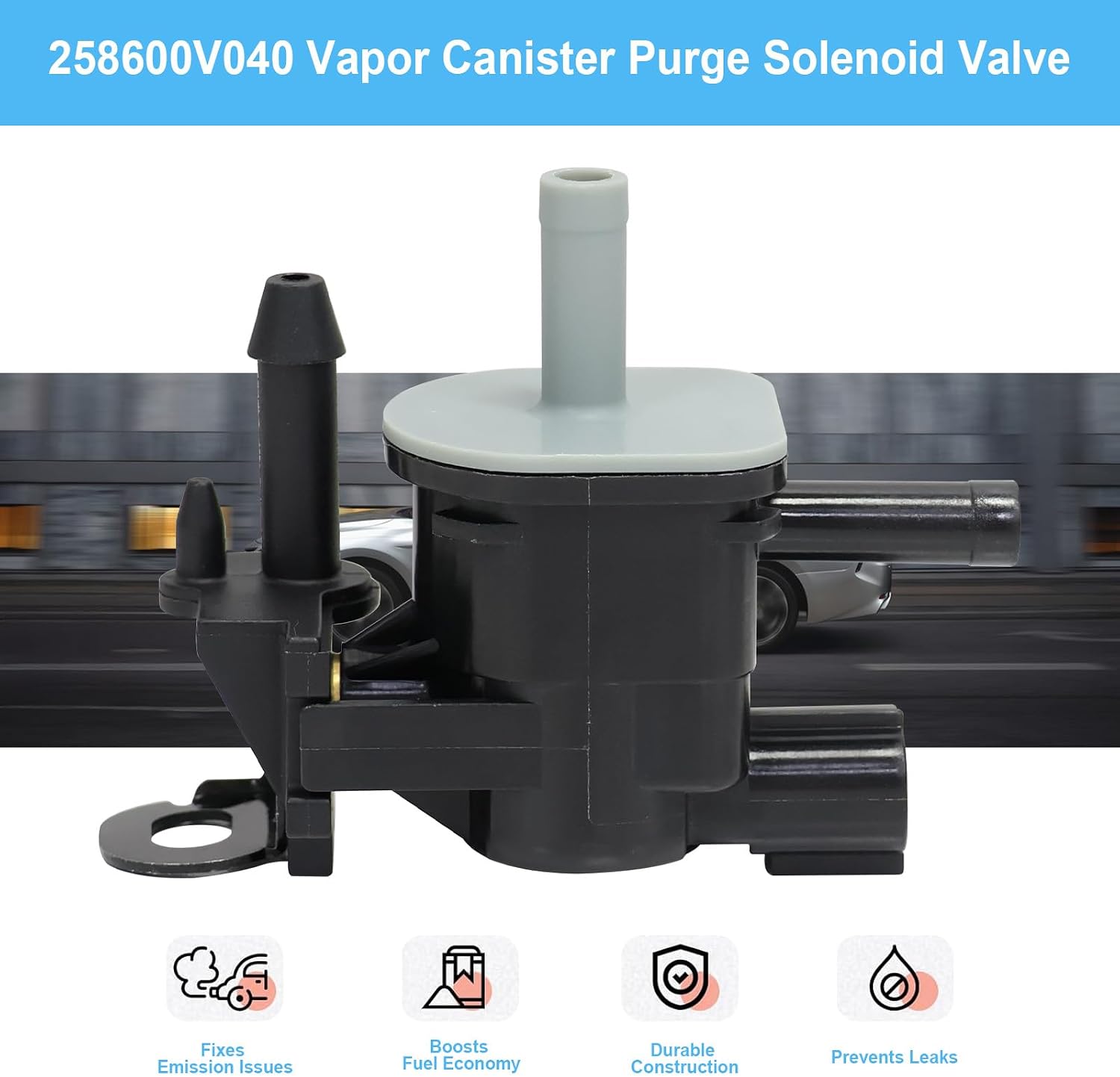 25860-0V040 Vapor Canister Purge Solenoid Valve Compatible with Toyota Camry 2010-2017 2.5L L4, for Toyota Venza 2009-2016 2.7L L4