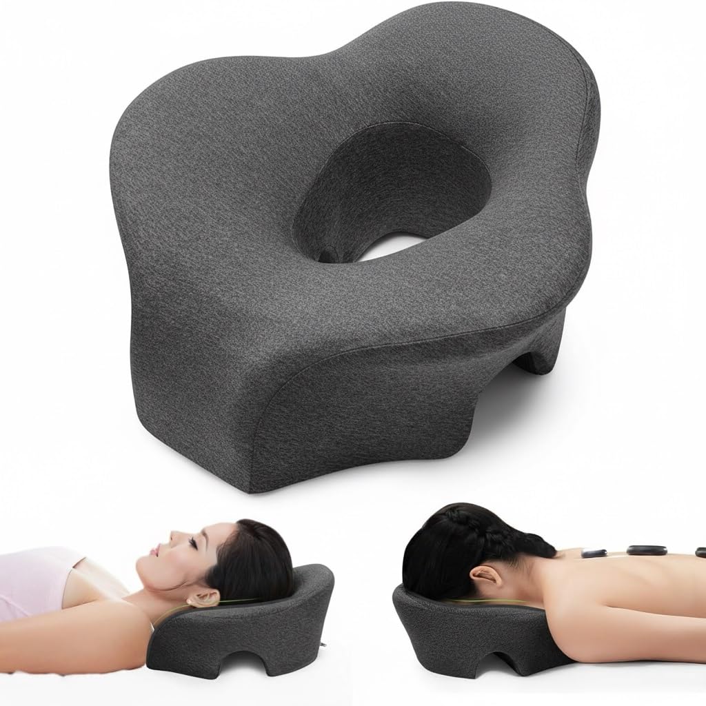 Reposacabezas de Masaje para Cama,Almohada de Masaje Boca Abajo,Almohada de Descanso Ergonomico para Cama del Masaje del Salón del Balneario