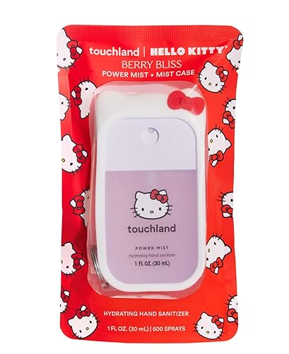 Touchland x Hello Kitty® Hand Sanitizer + Mist Case, Scented & Stylish Hydrating Sanitizer Spray Bundle, Travel Size, Dye Free
