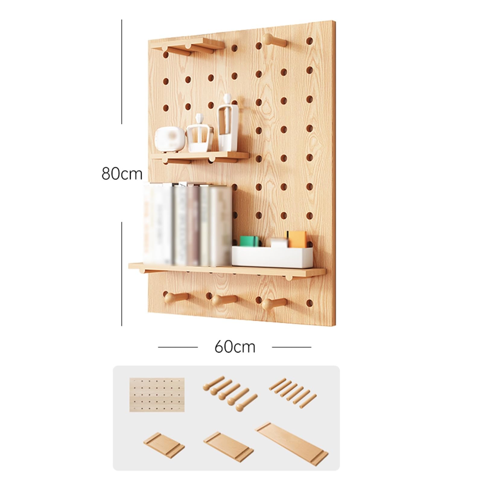 Vielseitiges Stecktafel-Regal aus Holz, anpassbar, Wandregal für Wohnzimmer, Schlafzimmer, Büro und Garage, stilvoll für Heimdekoration und effizientes Raummanagement