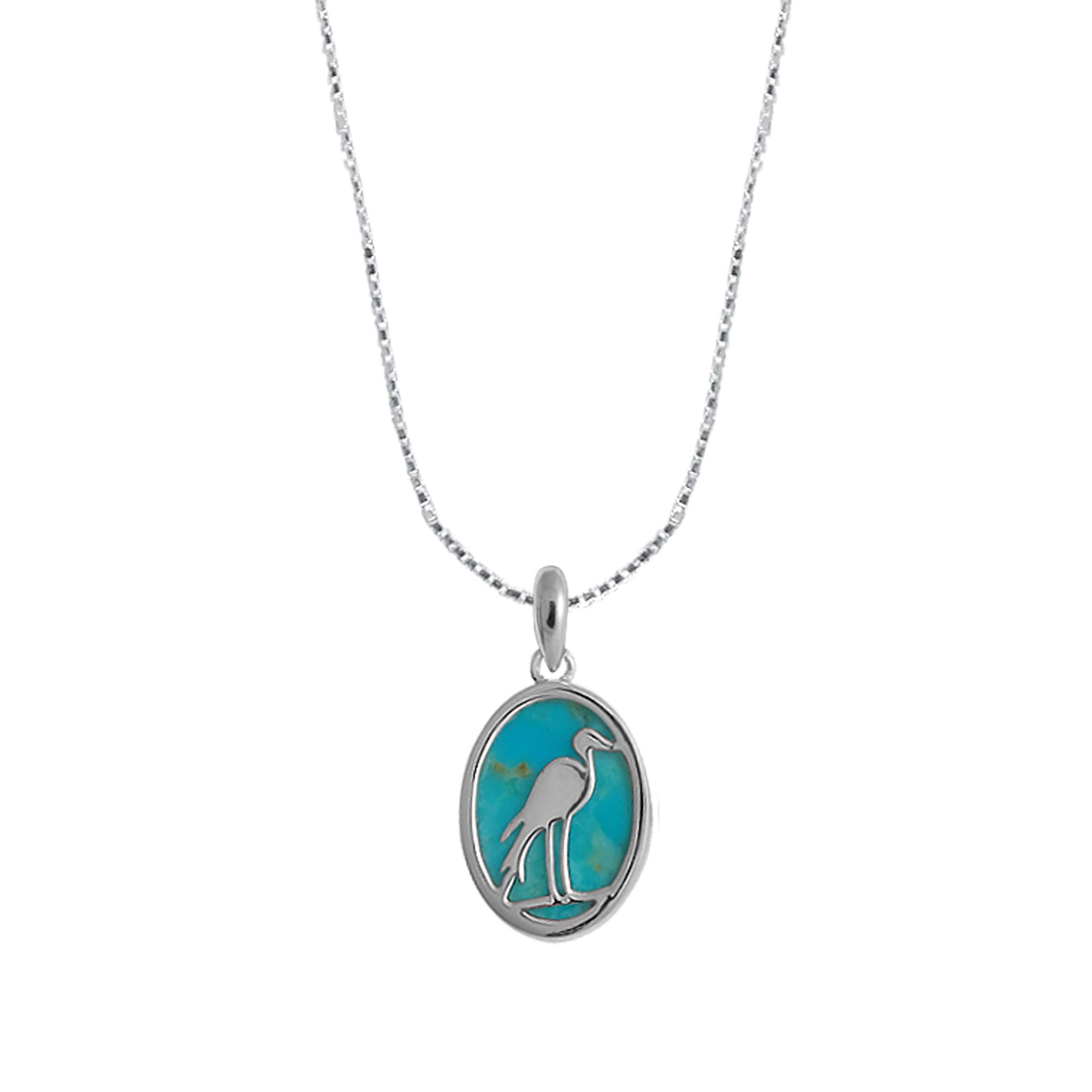 Bomaboma Jewelry Sterling Silver Heron Bird Necklace 16 Inches