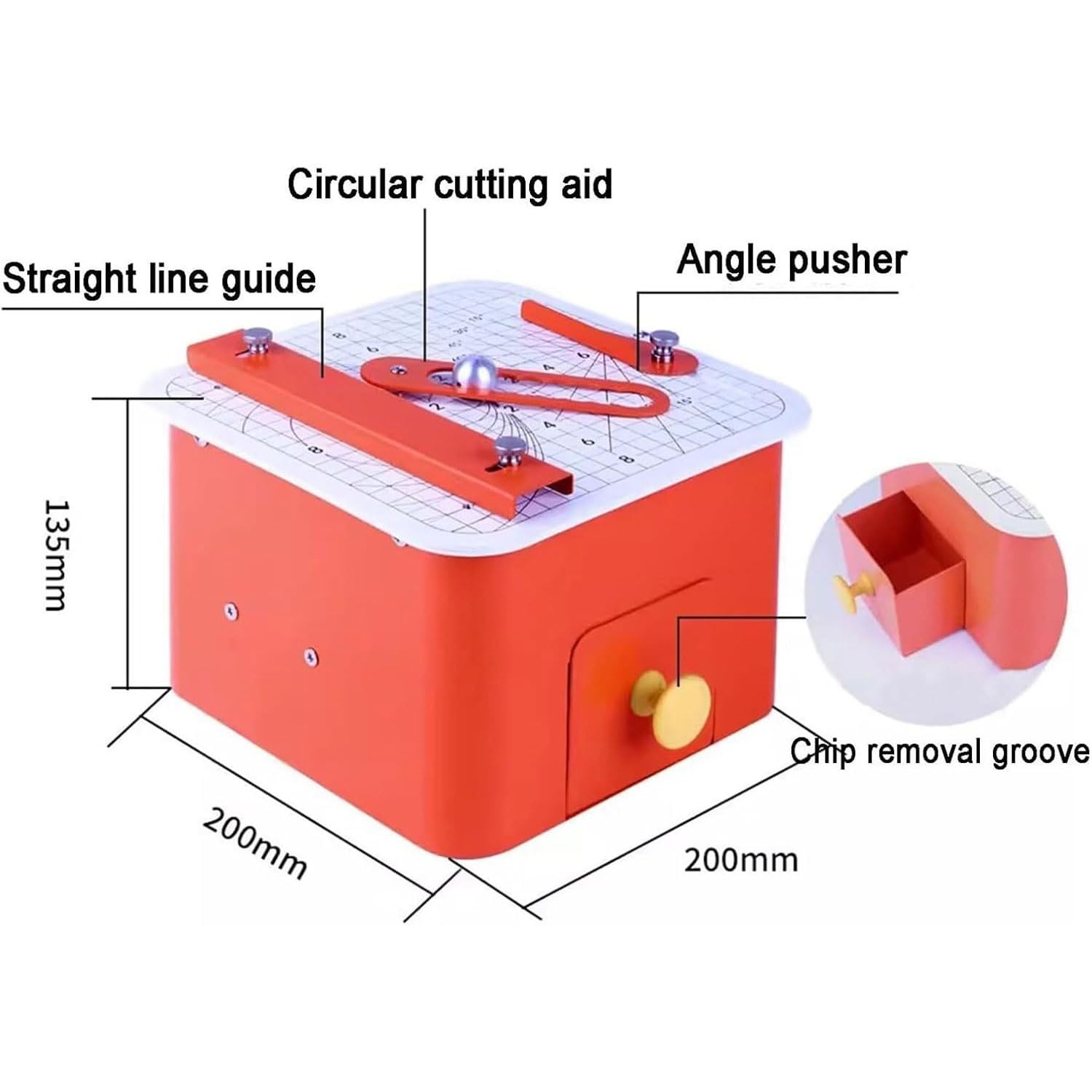 Cortador de cartón eléctrico seguro, herramienta de corte de bricolaje con 0-4 mm de grosor, regla deslizante y ranura para guía de chips para proyectos de ingeniería creativa