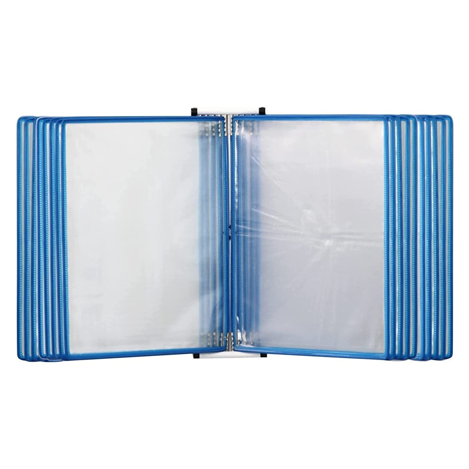 SnamicE Wall Mount Reference Organizer - Catalog Display Rack, 20 Double-Sided Displays Pockets, Desktop Reference and Displays System, Letter-Size Desktop Flip Display Folder,Blue