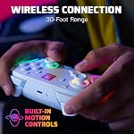 PDP Afterglow Wave Wireless RGB Gaming Controller - Nintendo Switch/Switch Lite/Switch - OLED Model, Nintendo Switch 2, LED Lighting, Rechargeable Battery - White | Nintendo Switch Lite, OLED, RGB LED Lighting, App Customization, Rechargeable 20-Hr B