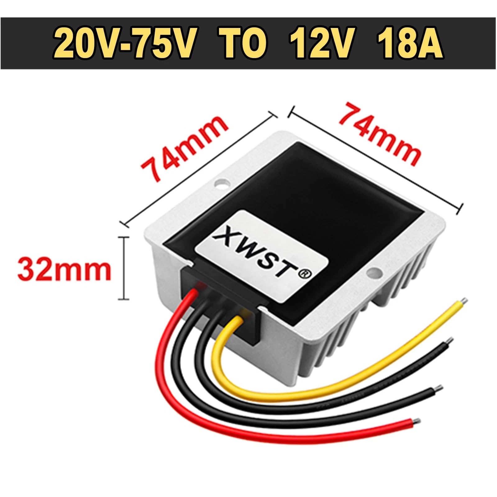 Przetwornica mocy 24V36V48V60V do 12V DC Inverter 20~75V Step Dowm 12V Regulator napięcia do samochodu LED (18A aluminium L)