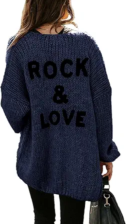 PRETTYGARDEN Women's Long Sleeve Open Front Knit Cardigans Sweaters Soft Loose Draped Coat Outerwear