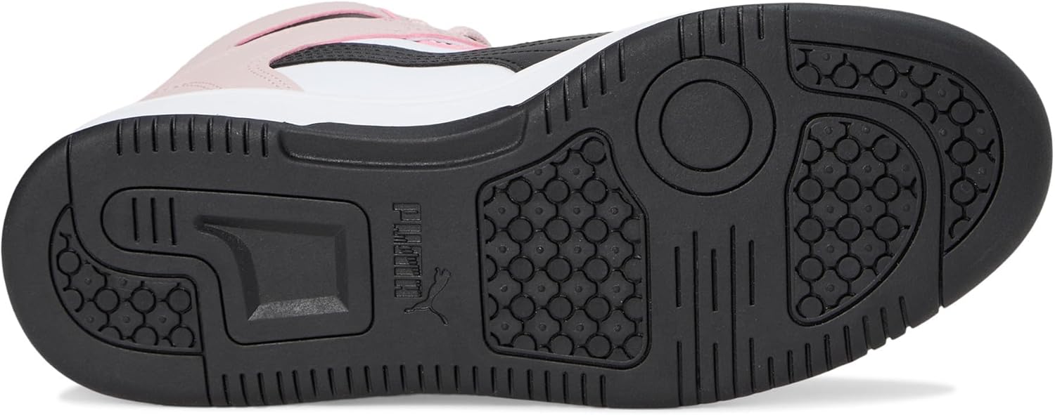 Puma Women's Rebound Layup Mid Shoes, Puma White/Puma Black/Mauve Mist 8.5 Medium - Image 3