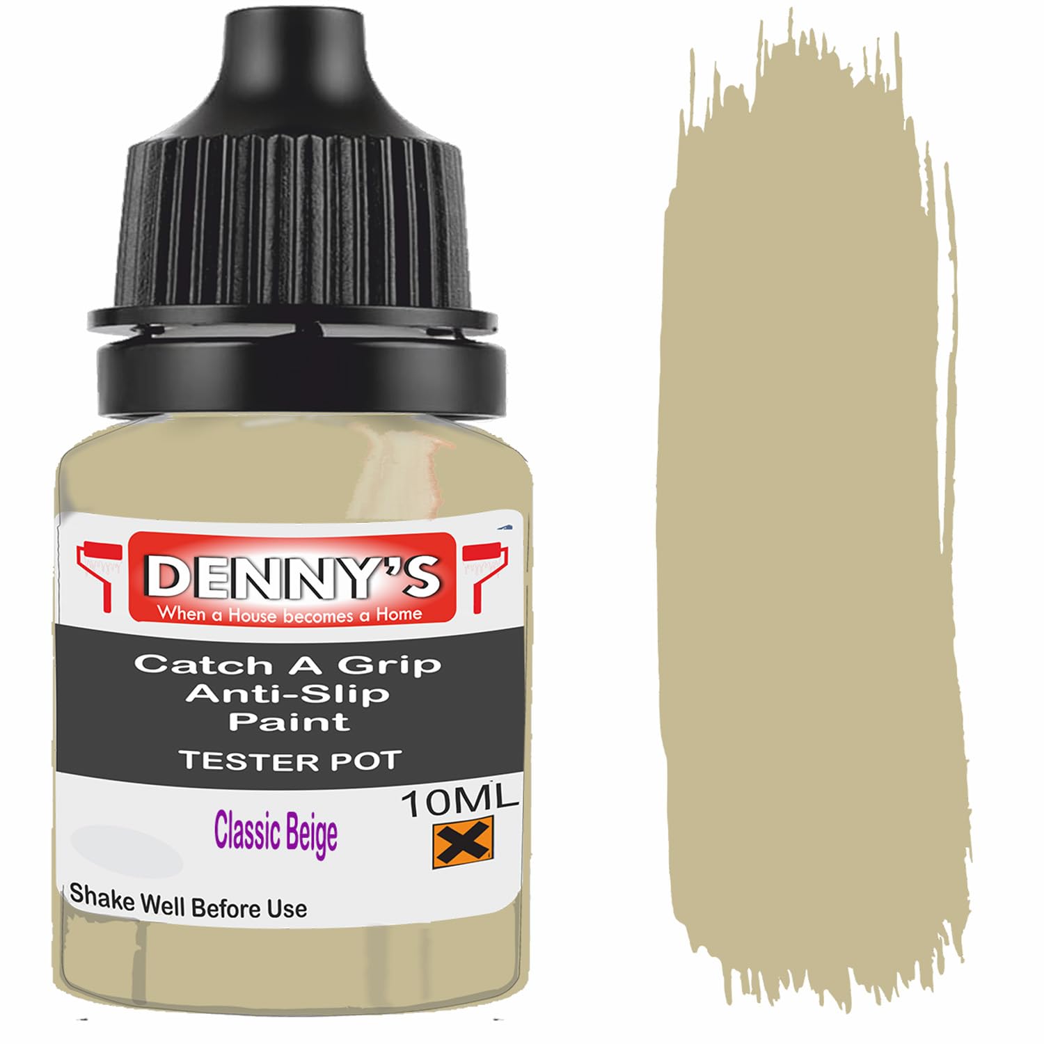 Catch A Grip Anti Slip Floor Paint – Non Slip Coating for Steps, Railings & Garages – 170 Colours, High Adhesion, Quick Dry, Multiple Sizes (Classic Beige, 10ml Tester Pot)