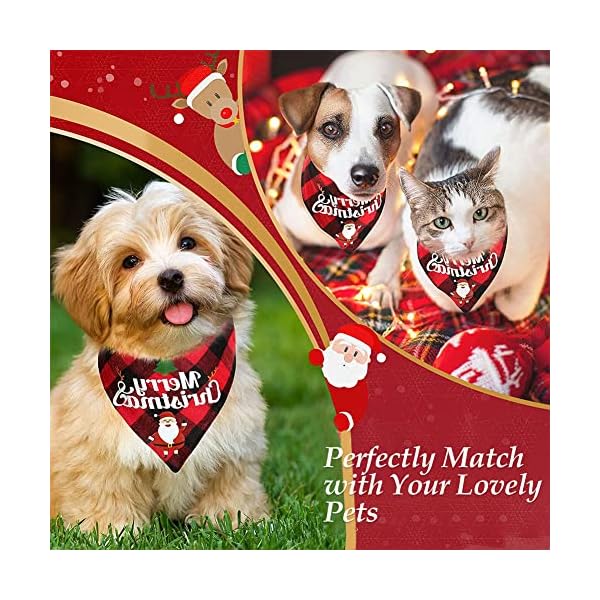 Bandanas de Noël pour chien – Lot de 2 écharpes rouges et vertes 61mk+C5kq9L. SS600