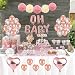 Kwayi Baby Shower Decoration Set, Rose Gold Theme Baby Shower Decoration with OH Baby Banner Rose Gold Balloon and Tissue Paper Pom Poms Toal 35PCS for Baby Shower Party Decoration