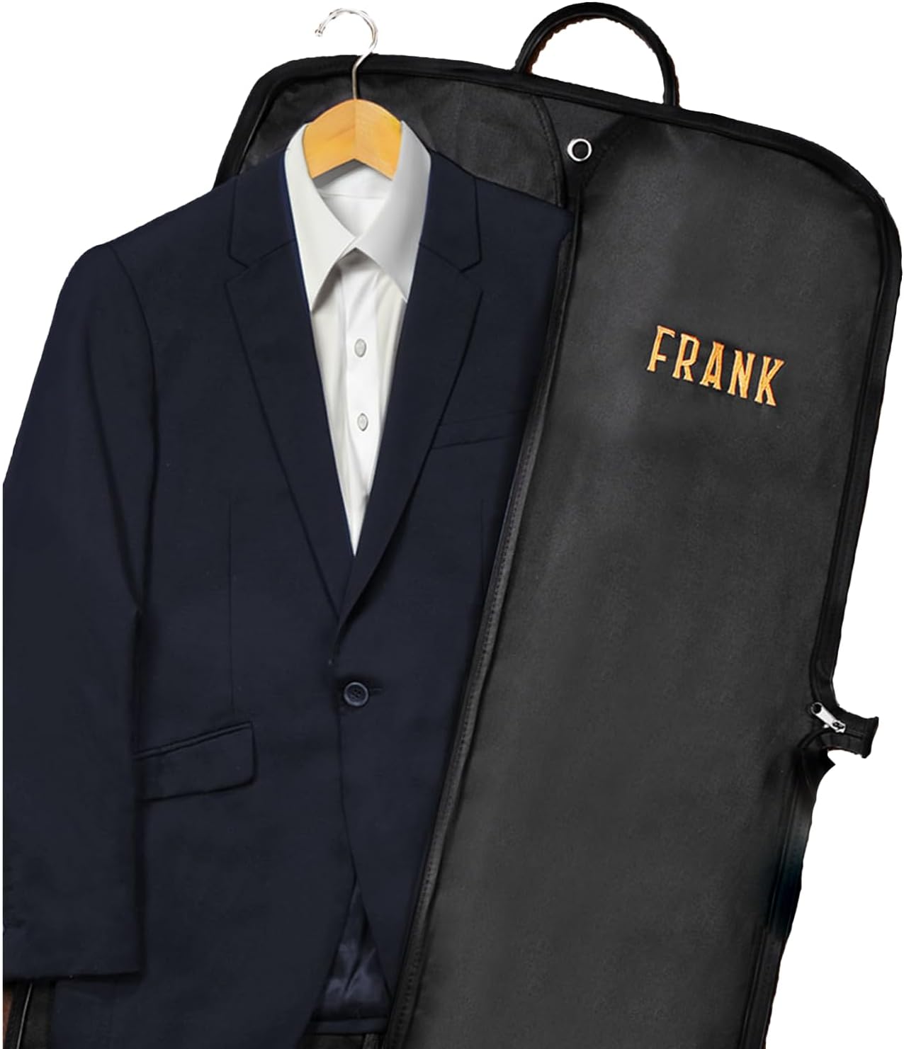 callie Personalized Garment Bags for Travel, Custom Embroidered Name on Waterproof Leather Handle Suit Bag, Travel Essentials Birthday Wedding Gift for Men