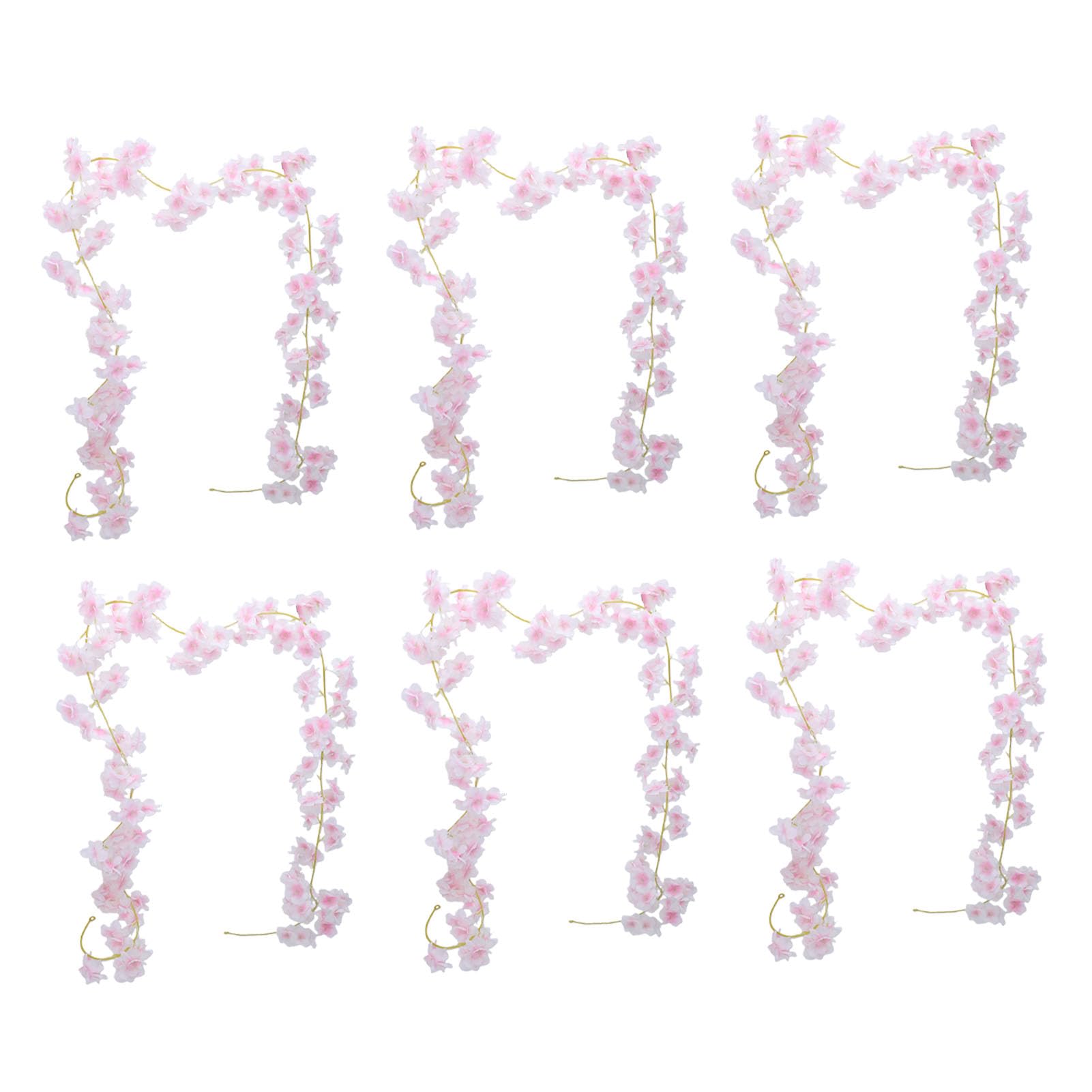 Guirlande fleurs artificielles soie 1,8m lot de 6 fausses plantes mariage