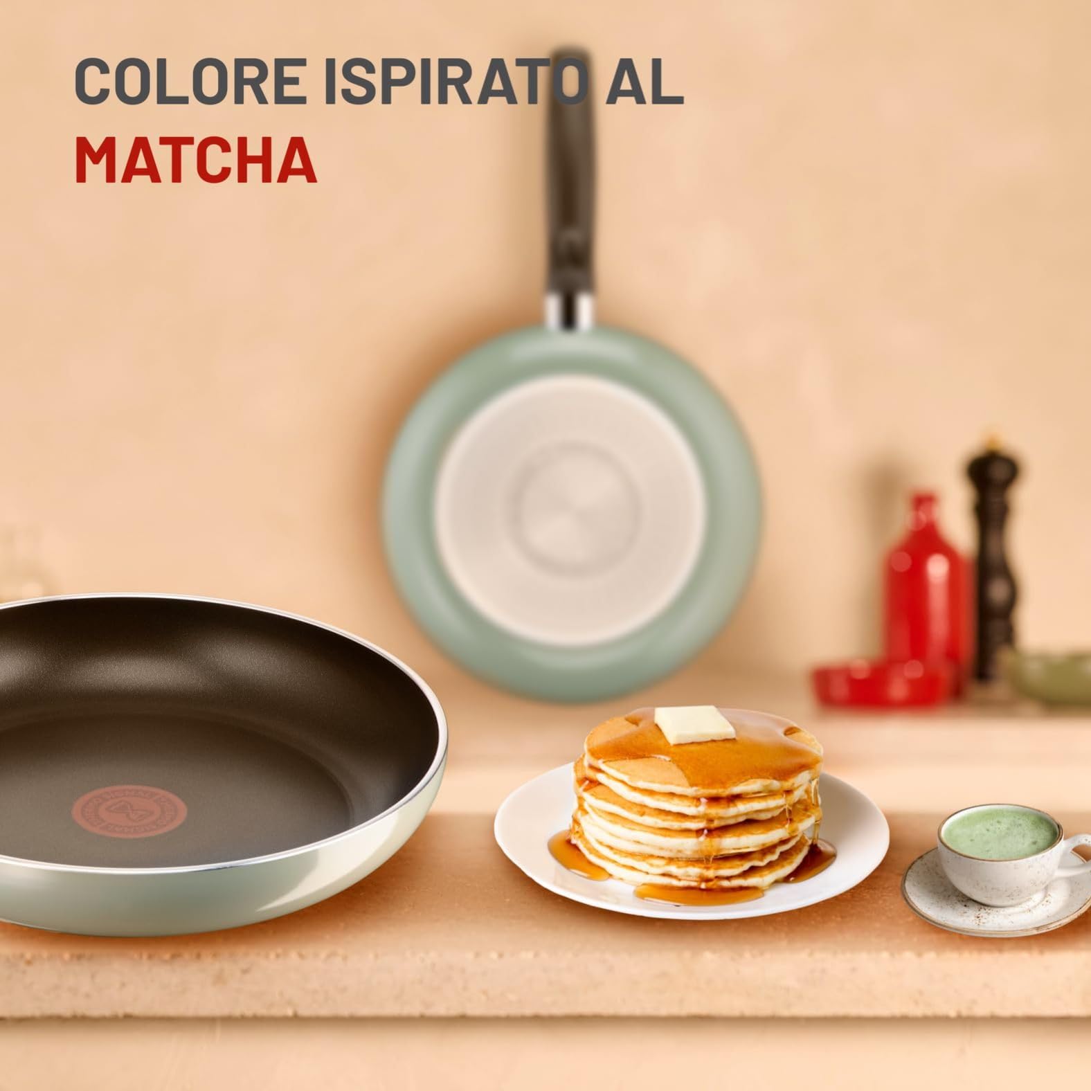 Lagostina Matcha, Set di 2 Padelle 24 e 28 cm con rivestimento in Titanio Antiaderente per Tutti i Piani Cottura, Tecnologia Thermo-Signal, Cottura Uniforme