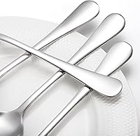 Vista 4 de Suwimut Juego de 30 cucharadas grandes de acero inoxidable de grado alimenticio de 8 pulgadas, cuchara de sopa de metal para el hogar, cocina