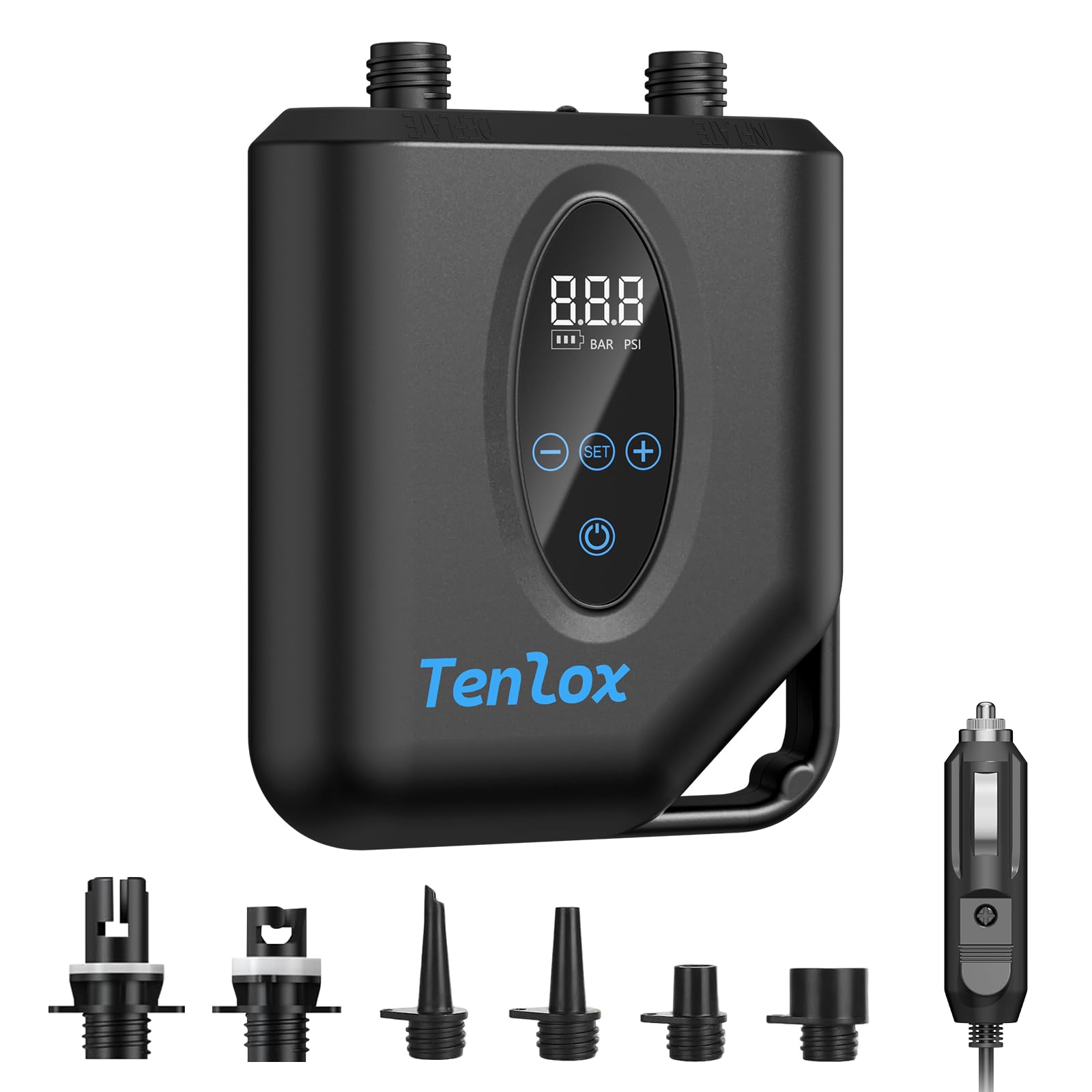 tenlox Electric Paddle Board Pump, 20 PSI Sup Pump, Portable Paddle Board Inflator, Air Pump for Sup, Inflatable Kayak Pump with 15600mAh Battery