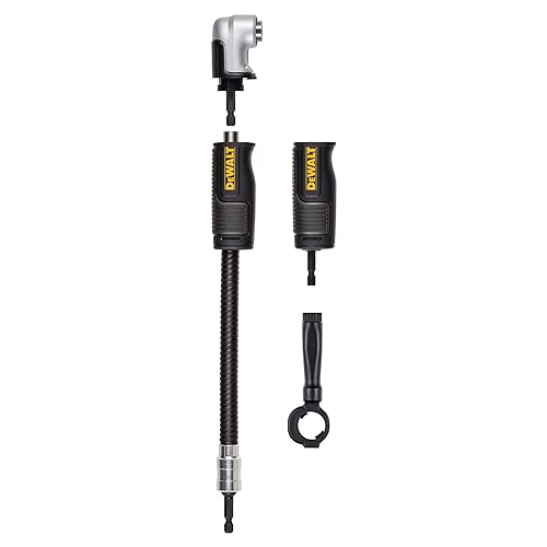 Adaptador de taladro de ángulo recto DEWALT FLEXTORQ, sistema 4 en 1, 12 pulgadas (DWAMRASETFT)