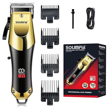 SOLIMPIA HT-678 Salon Series Professional Digital Display Cordless Hair Clipper Electric Hair Cutter Kit Wireless Hair Grooming Trimmers Set, Li-ion Battery 1000mAh 240 minutes Runtime - image, photos
