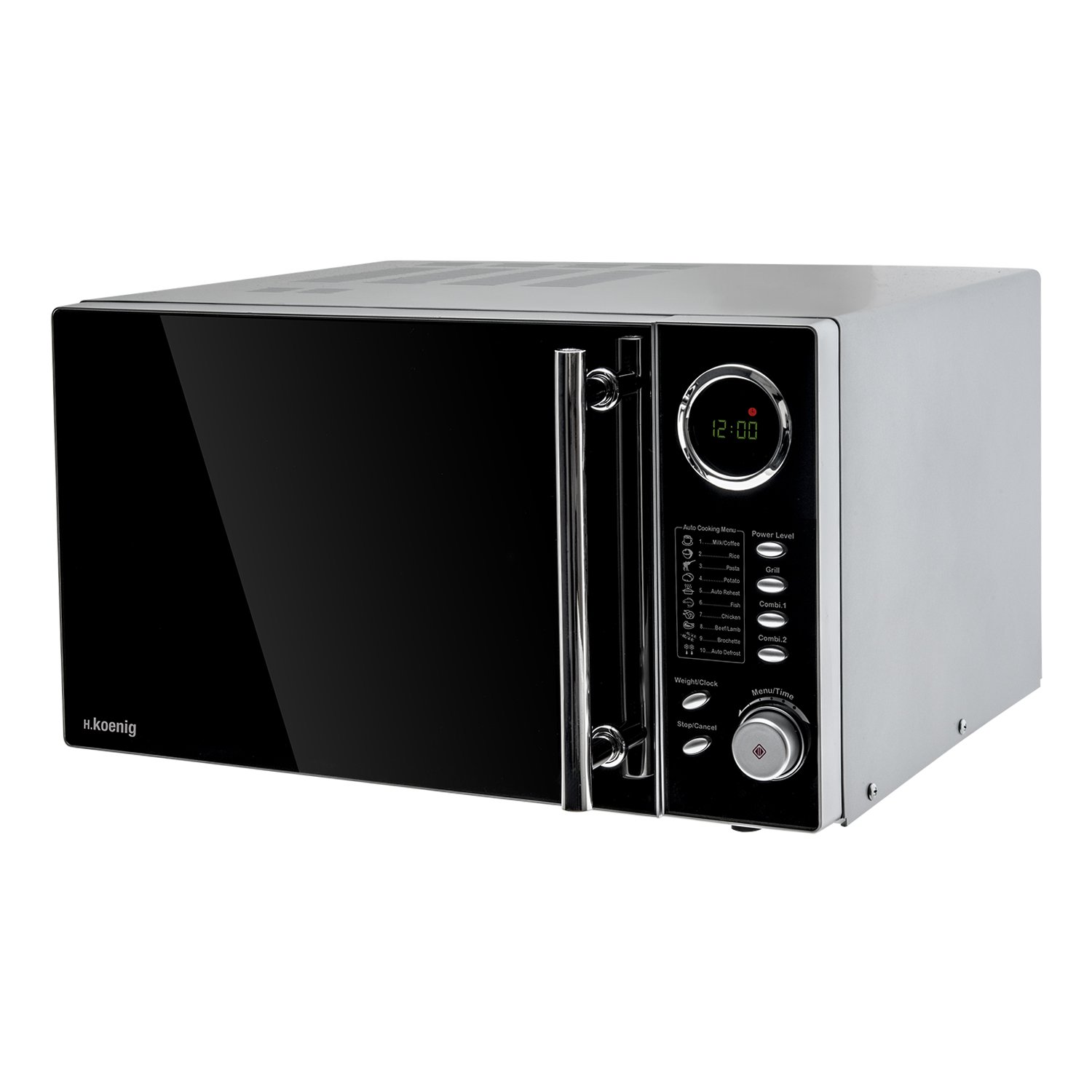 H.Koenig VIO9 Microwave with Grill, 25 Litre, Black/Silver