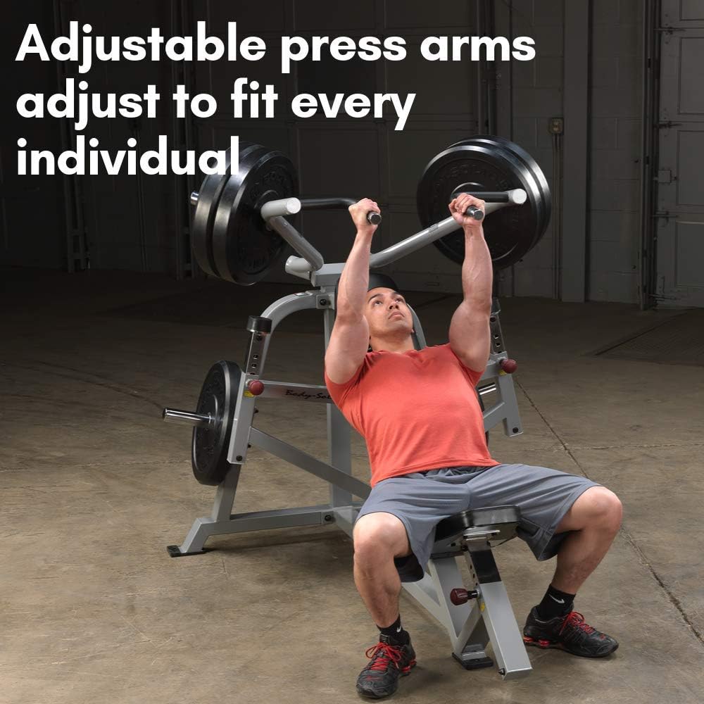 Body-Solid Pro ClubLine (LVIP) Incline Press Leverage Gym Bench - Converging Chest & Shoulder Press Machine with Sealed Bearings and Gas-Assisted Start Positions