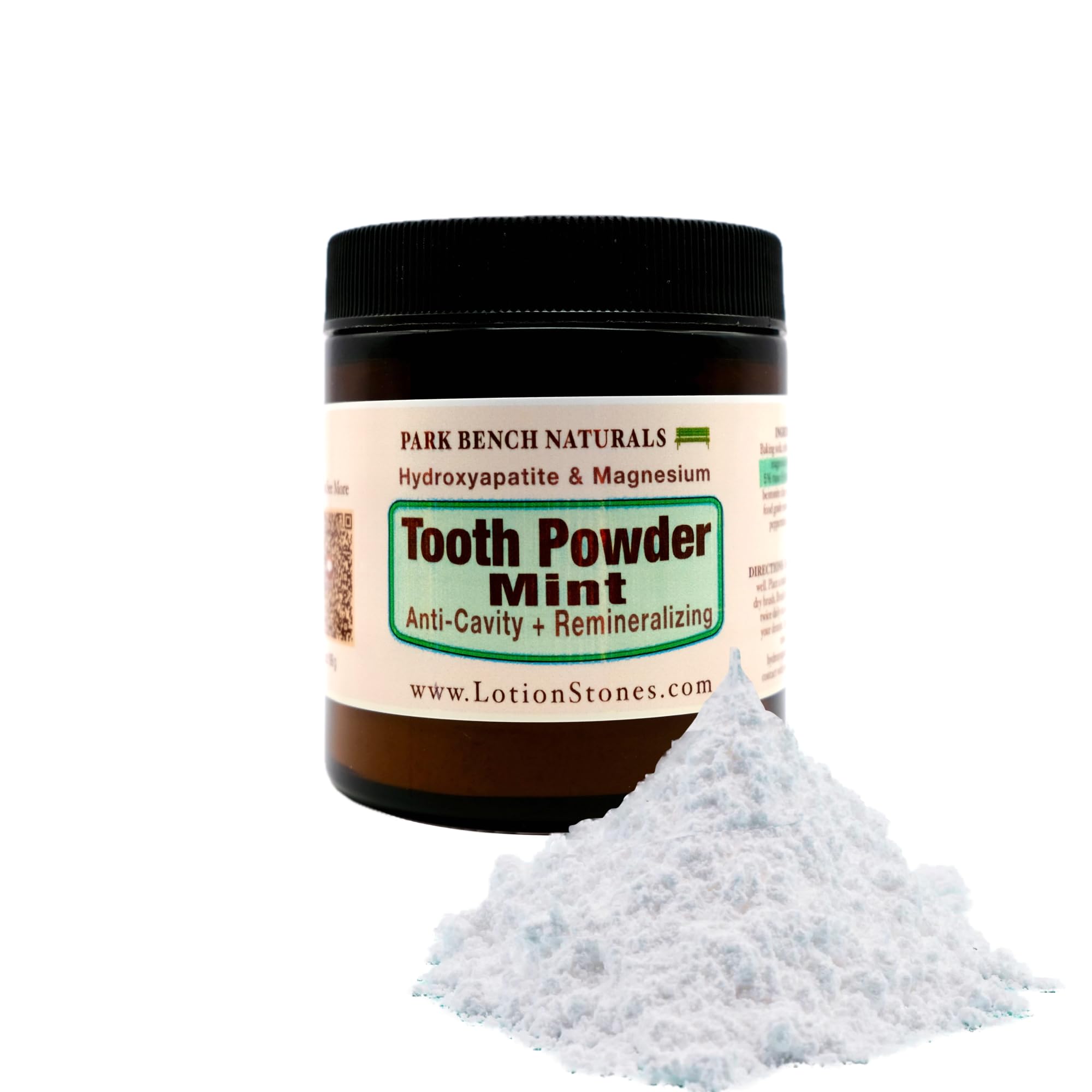 Hydroxyapatite Natural Fluoride Free Tooth Powder 3.50 oz Glass jar to Remineralize Sensitive Teeth, Freshen Bad Breath, Gently Whiten, NO Animal Bones or Egg Shells