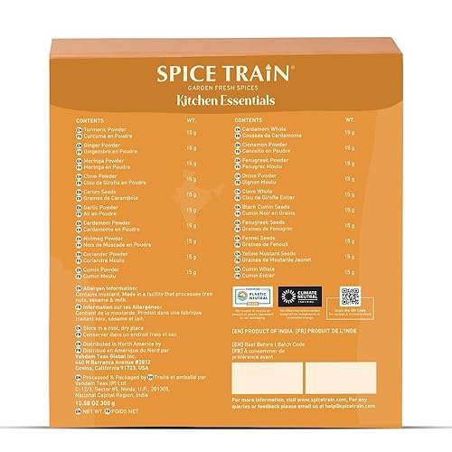 Vista 86 de SPICE TRAIN - Vainas de cardamomo verde orgánico de la India (3.53 onzas), de 5/16 pulgadas de largo, elaichi, rico en vitamina A y antioxidantes