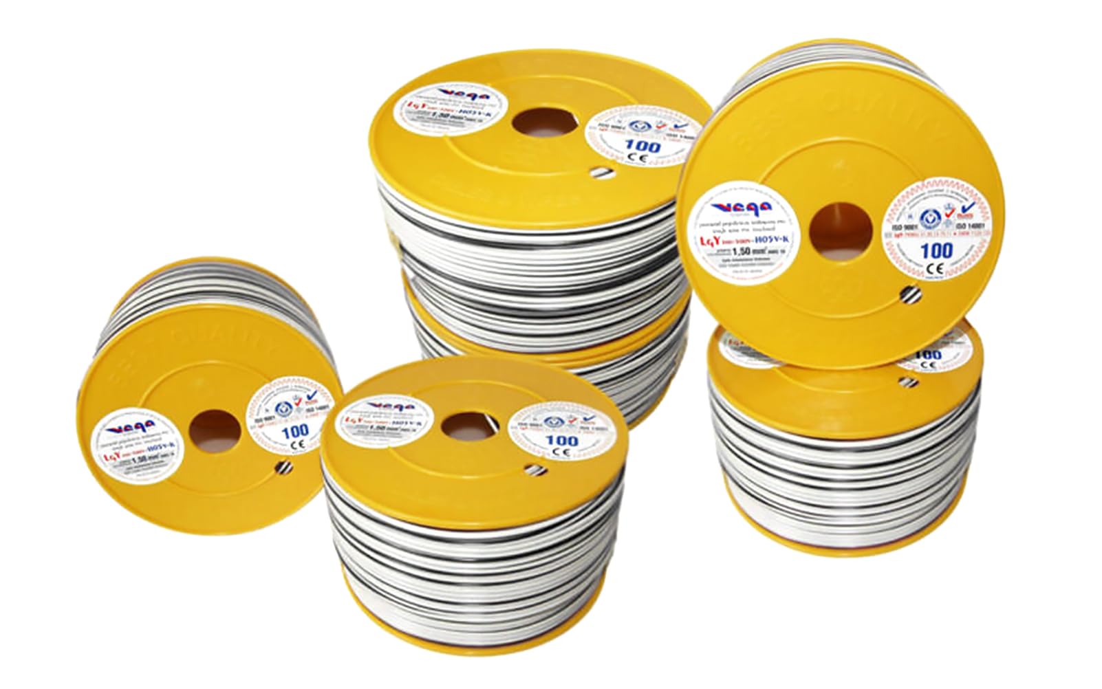 Przewód pojedynczy LGY/ H05V- K 1,50 mm2 100 m Kolor: biały/czarny