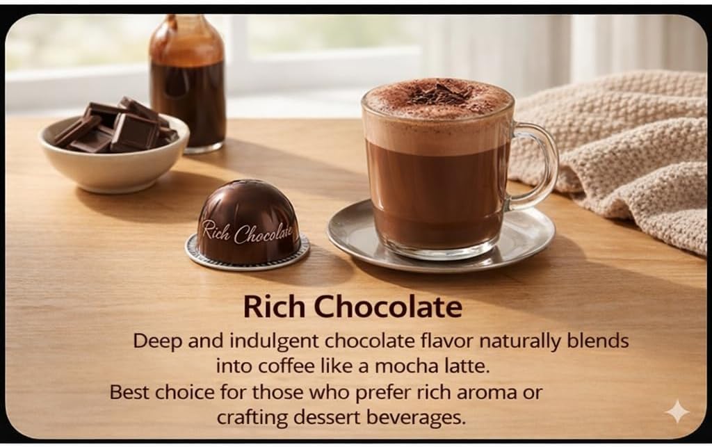 Barista Creation RICH CHOCOLATE,SWEET VANILLA, GOLDEN CARAMEL, ROASTED HAZELNUT Coffee - 40 Capsule Pack