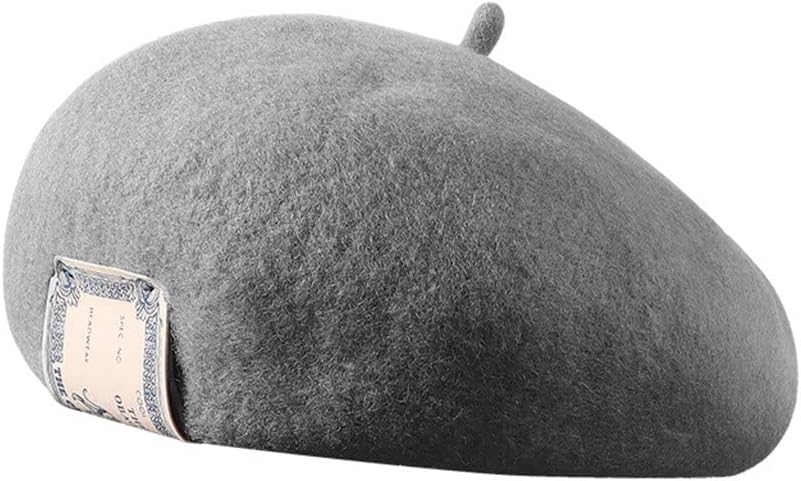 Hats Women's Autumn and Winter Wool Berets Retro Warmth Painter's Hat Versatile Cloth Label