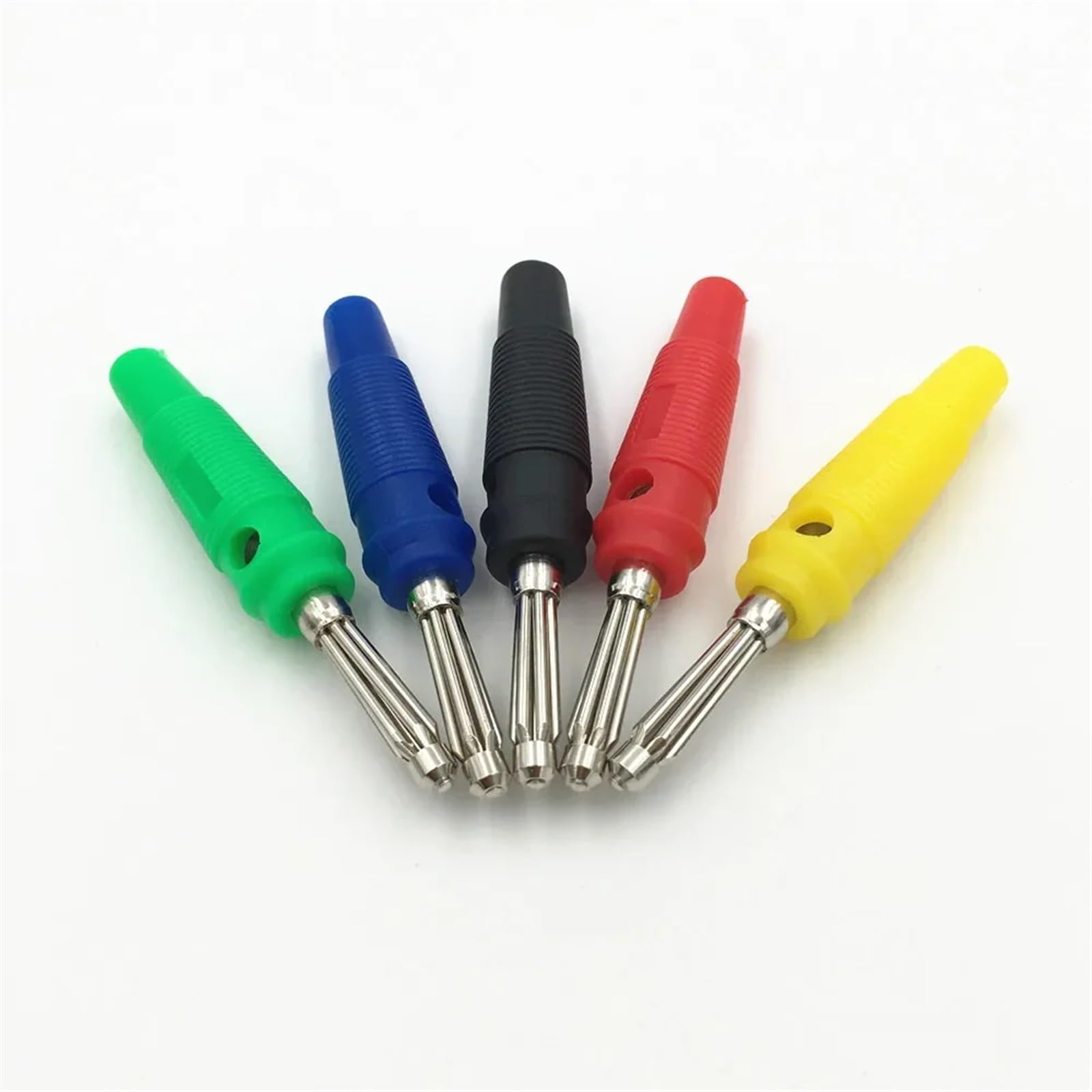 Lot de 100 fiches bananes empilables sans soudure de 4 mm, 32 A, grand courant, haute tension, tête de connecteur banane à 7 broches(Blue)