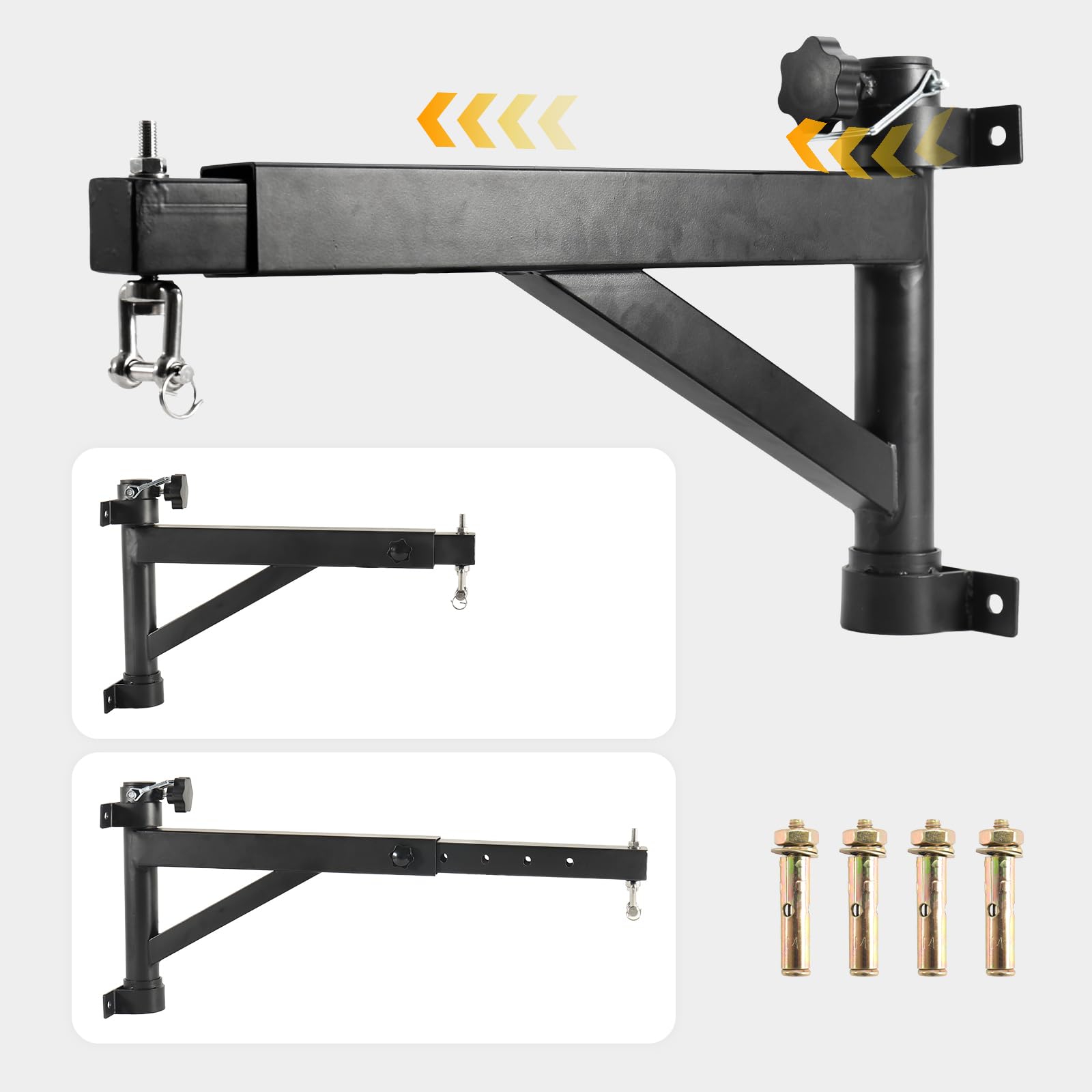 Supporto Sacco da Boxe, Sistema Montaggio con Rotazione 360° Silenziosa, Lunghezza 43-63cm, per Palestra, Casa
