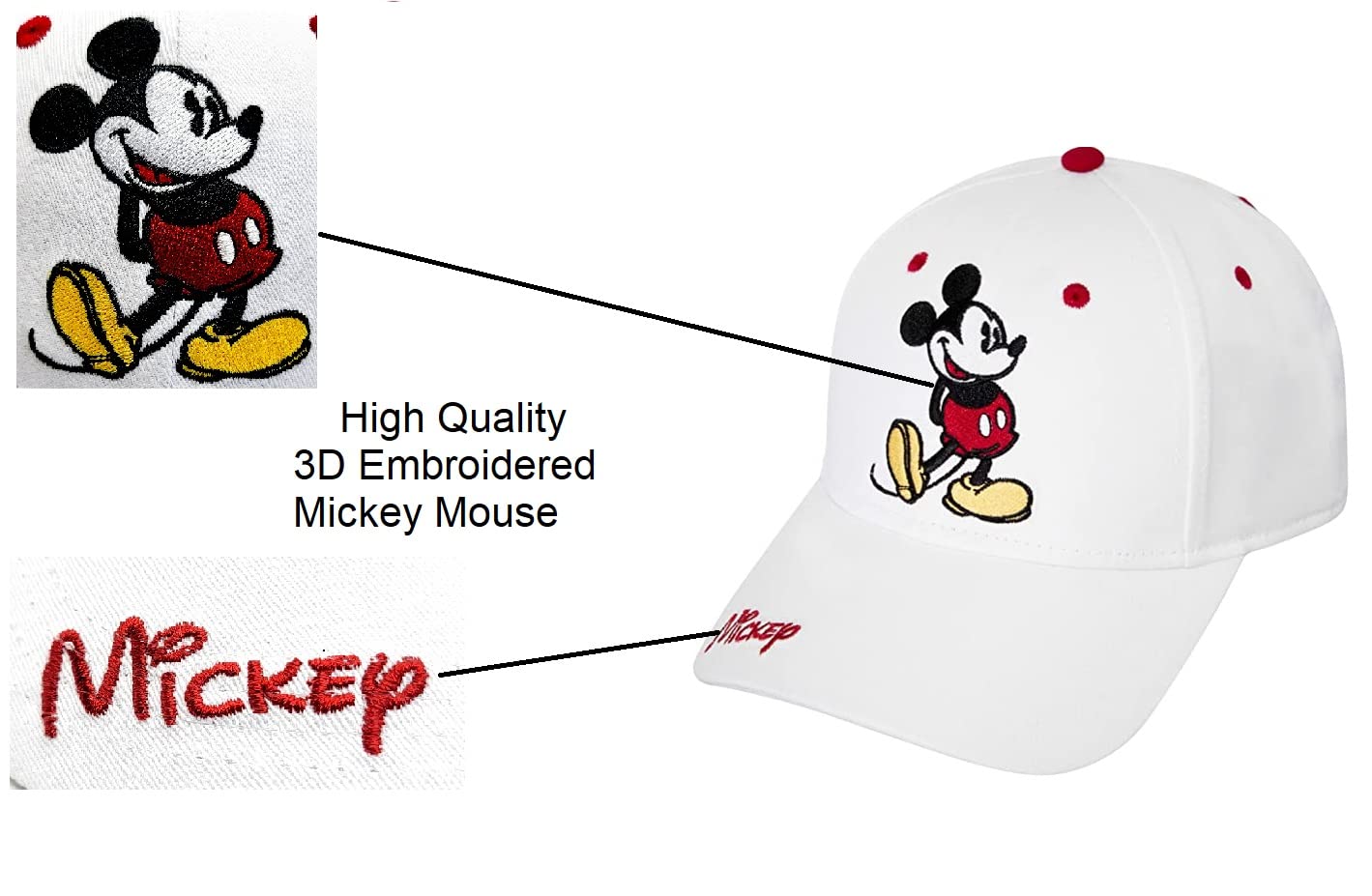 Disney Classic Embroidered Mickey Mouse Baseball Hat