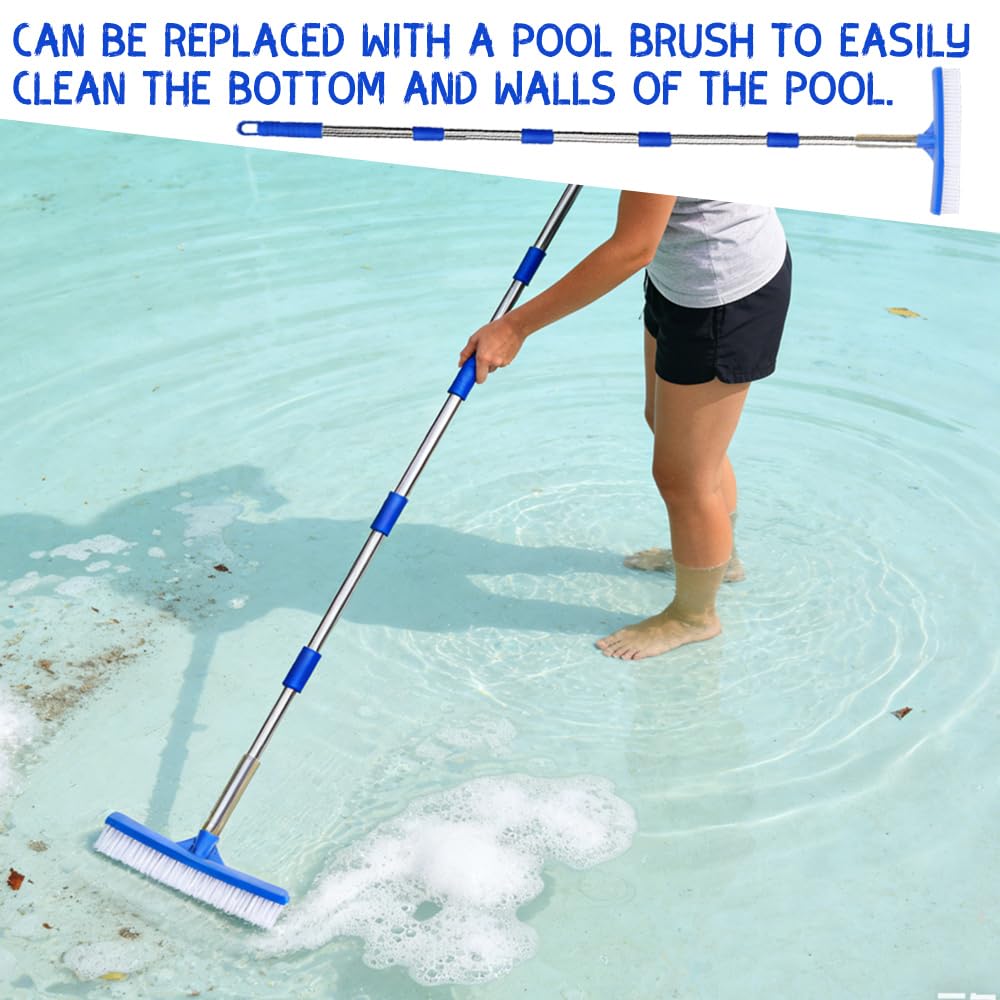 Épuisettes de Surface 218 cm,Épuisettes de Surface pour Piscine,Épuisette de Piscine,Filet de Piscine Skimmer,Filet Épuisette Piscine,Filet de Fond Piscine pour Nettoyer la Piscine,Fontaine,Bassins
