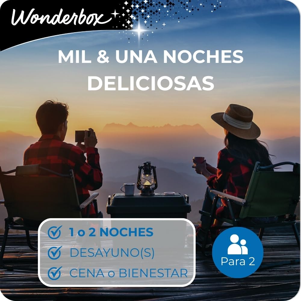 Wonderbox Caja Regalo - MIL & UNA NOCHES DELICIOSAS - una estancia con diferentes opciones a elegir entre 3.500 hoteles deliciosos para dos personas.