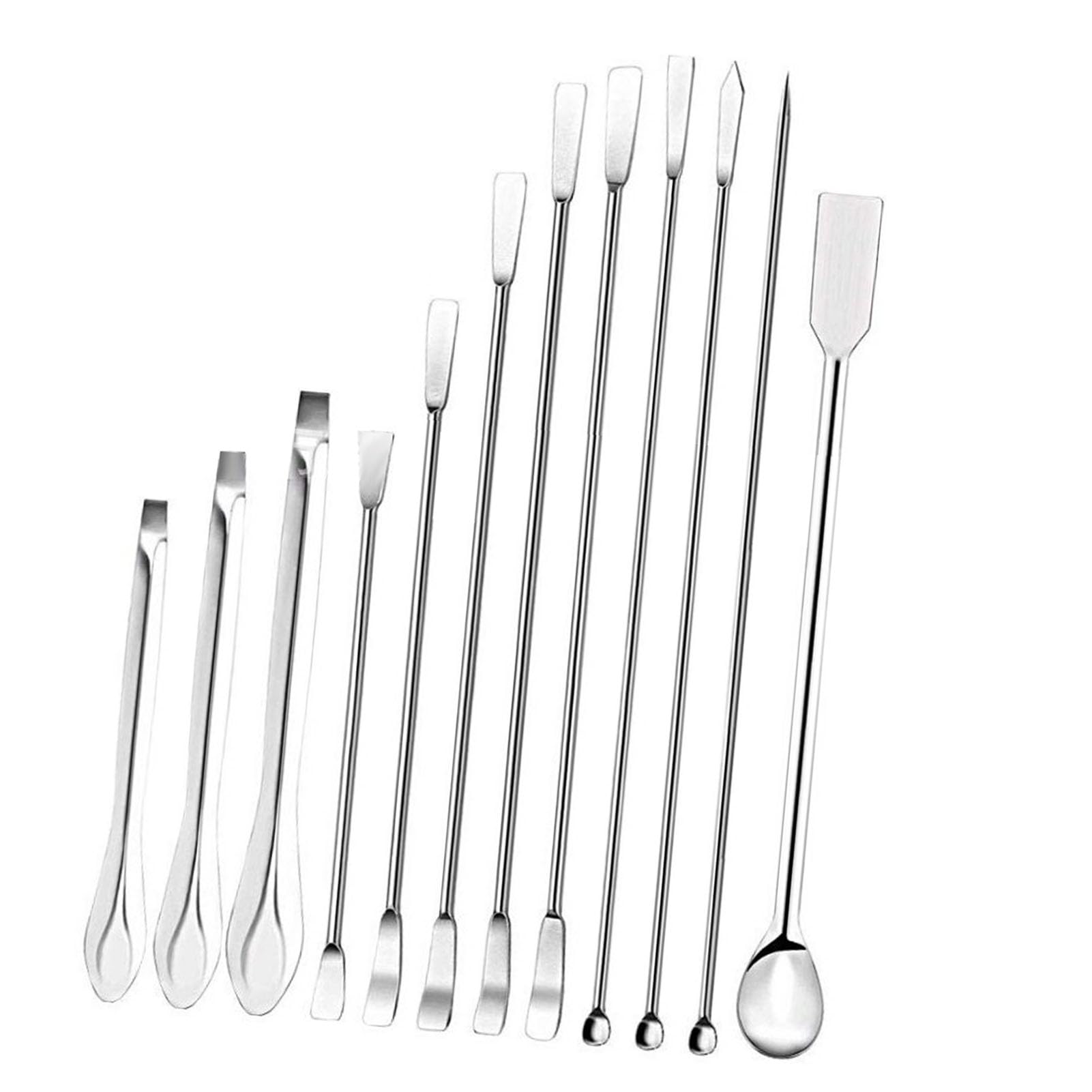 12Pcs La Spa 304 Stainl Steel Multifunctional Sampling Scoop Experiment Supplies Includes 12 Different Each S Handle with Flat Spoon This to of