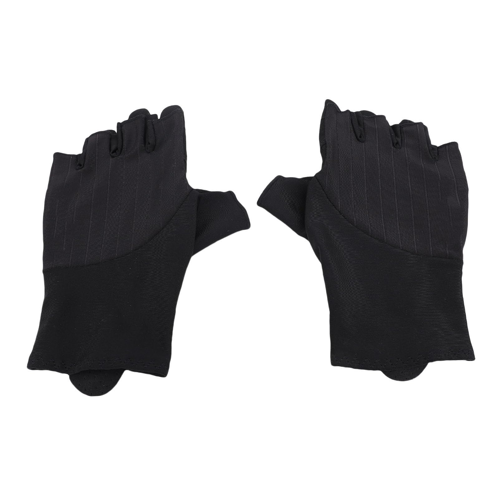 Lightweight Breathable Half Finger Cycling Gloves for Men Women, with Anti Slip Shock Absorbing Pad, High Elasticity Fabric, Reflective Strips, Convenient Tabs for Sports Workout (S)