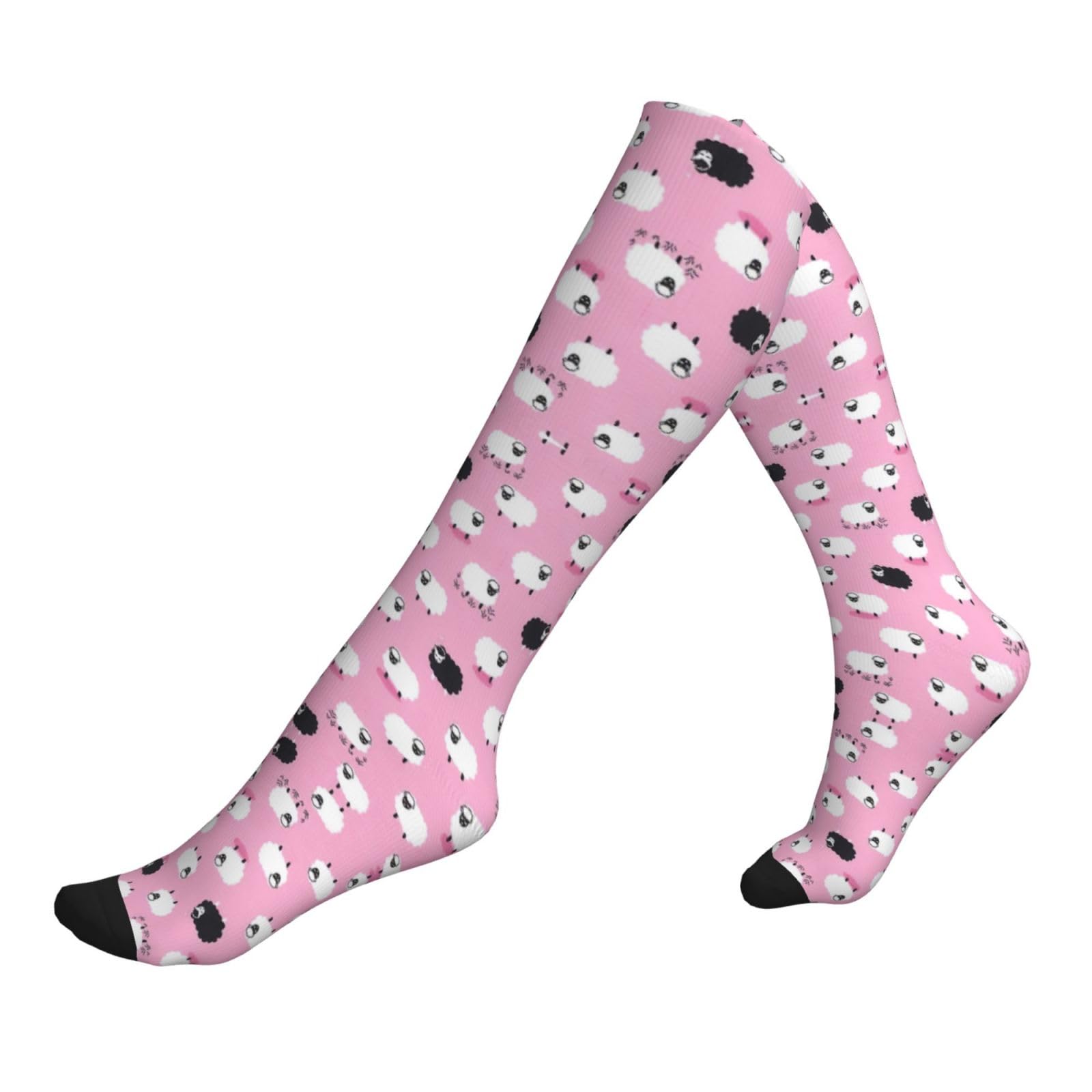 HJLUUFT White sheep on background Compression Socks for Men and Women - Moisture-Wicking Socks, Diabetic and Neuropathy Socks