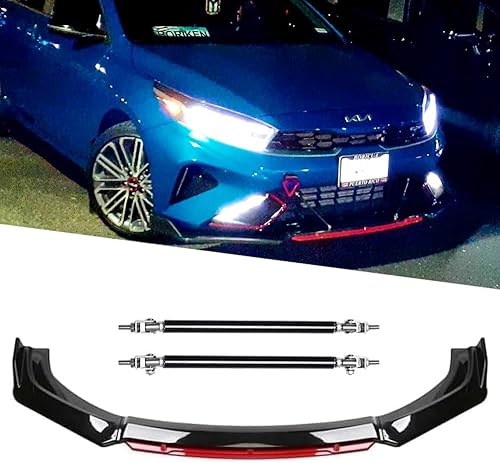 Miniatura 7 de Alerón divisor de parachoques delantero + varillas de puntal compatibles con Dodge Charger SRT Challenger