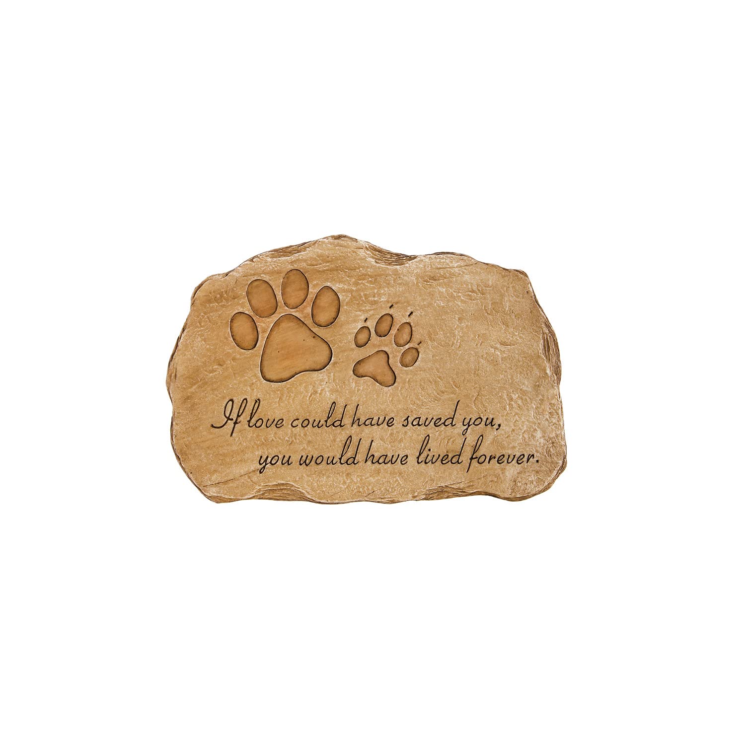 Pet Paw Print If Love Could Have Saved You Garden Memorial Stone | Outdoor Safe | 12-Inch | Rainbow Bridge | Remembrance for Lost Love One