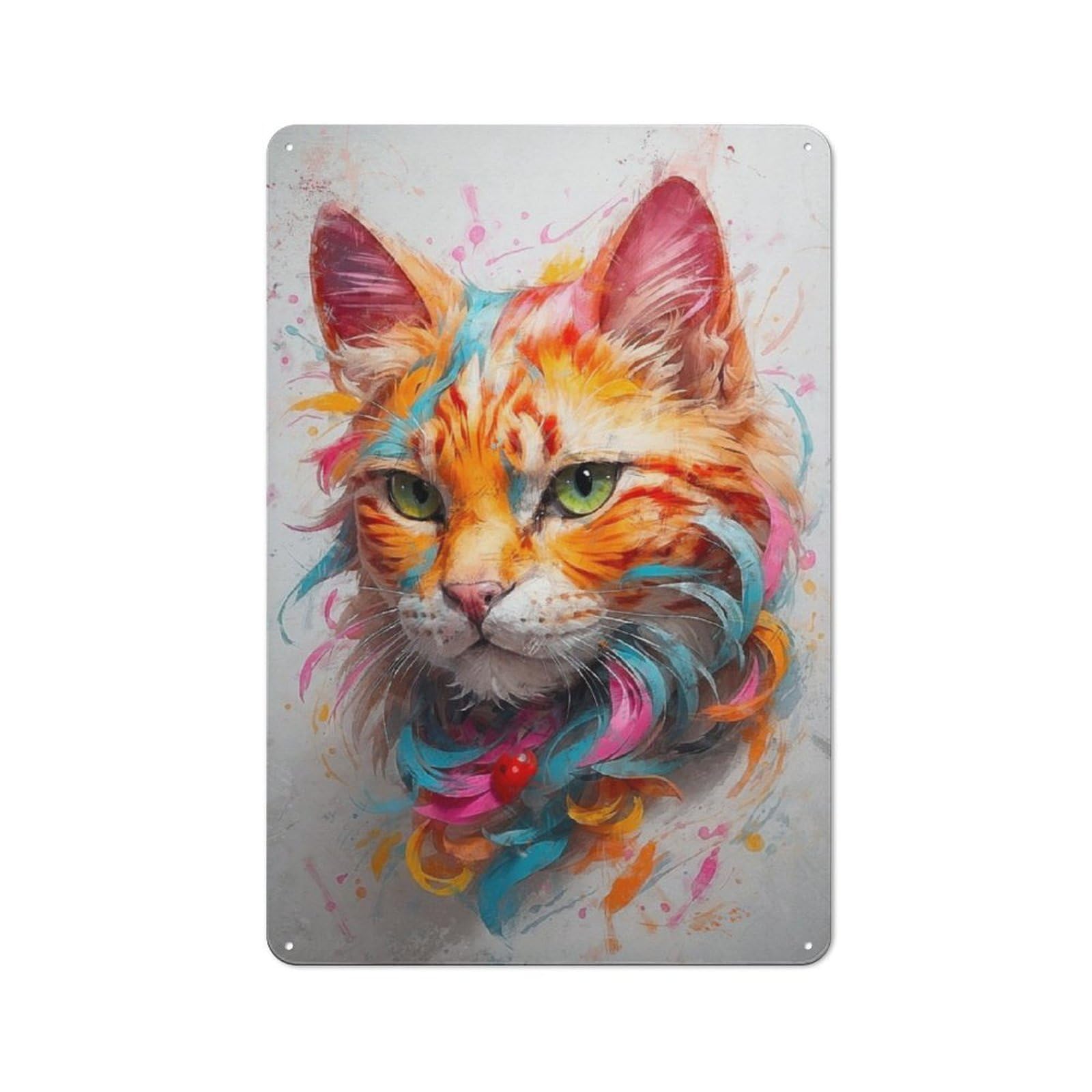 Junmoney Abstract Ethereal Whiskers Vintage Tin Sign 30X20cm With For Dining Room Or Kitchen, For Vintage Wall Decor Fans, For Metal Sign Collectors
