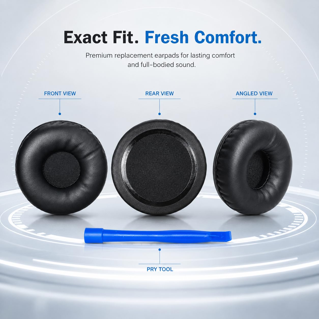 Replacement Ear Cushions for Boat Rockerz 400, 430, 370, 900 and Sony WH-CH500/CH510/CH520 Headphones – 70mm Soft Leatherette Earpads with Memory Padding – Black — Amazon image 7