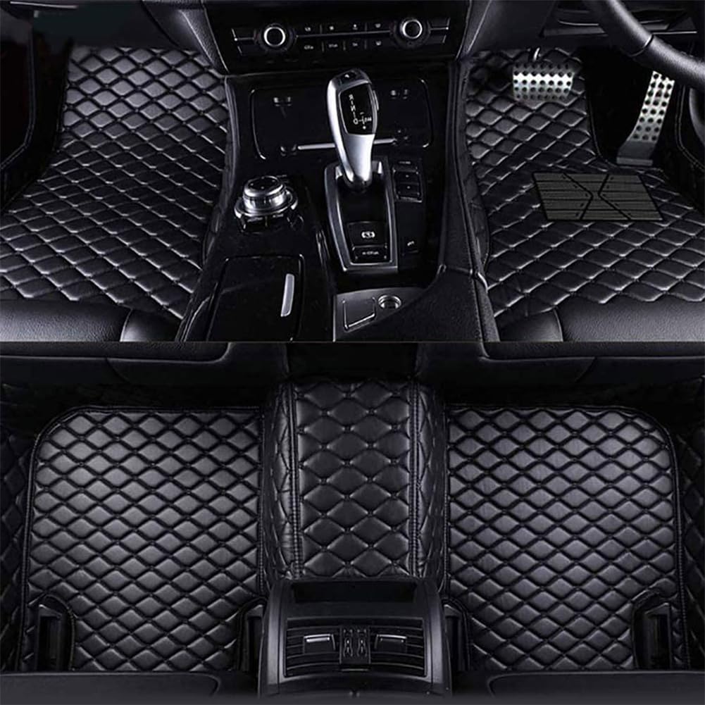 Malvcd A/Black Mlvcd Tilored Cr Floor Mts Lether For Tigun 2019-2021(Rhd), Ll Wether Cover Crpet Floor Liner Wterproof Nti-Slip Foot Pds Interior Ccessories,
