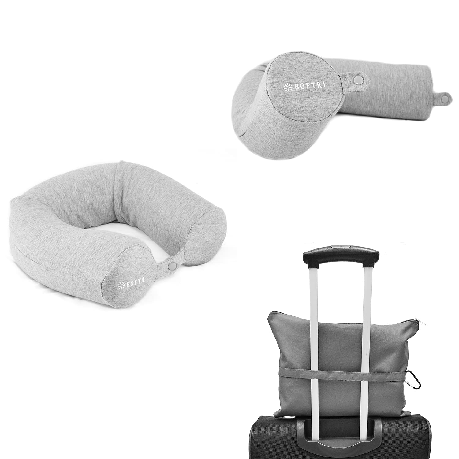 Twist Memory Foam Travel Pillow 100 Cotton Cover Travel Neck